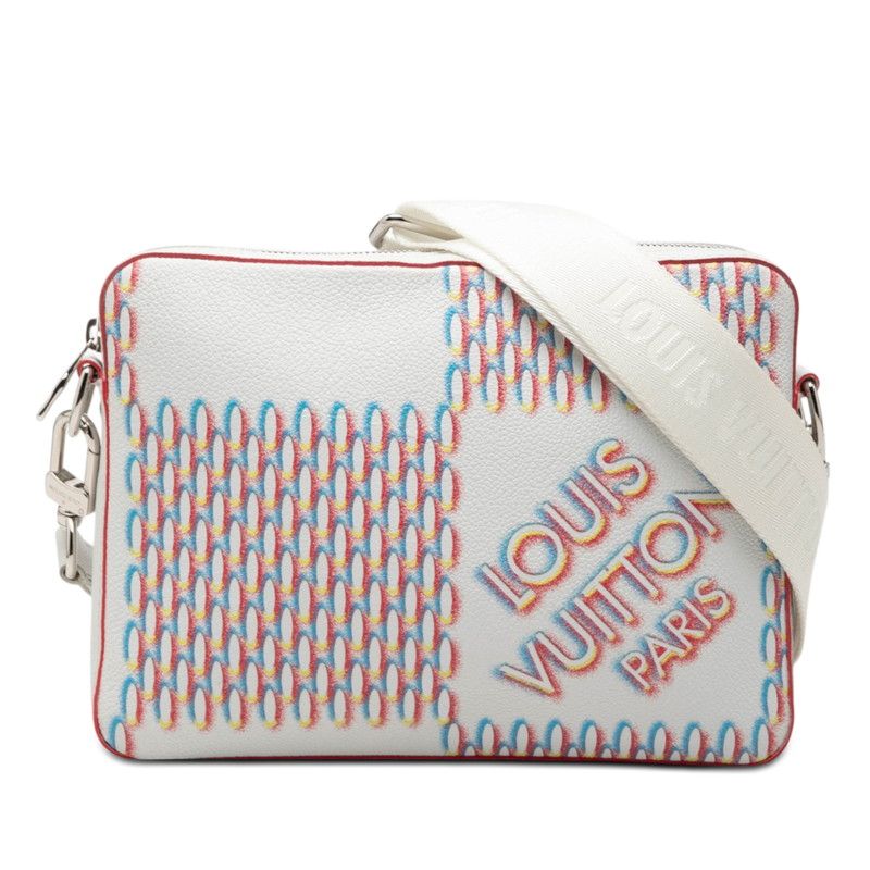 Louis Vuitton Damier Giant Spray Trio Messenger Crossbody Shoulder Bag White