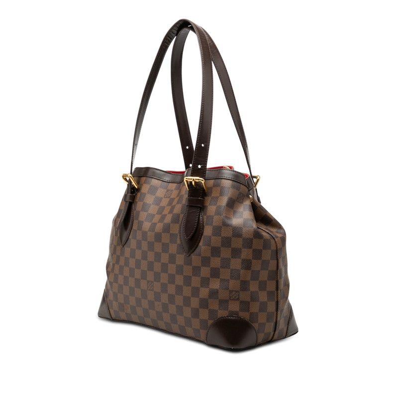Louis Vuitton Damier Hampstead MM Tote Shoulder Bag Brown Leather — view 2