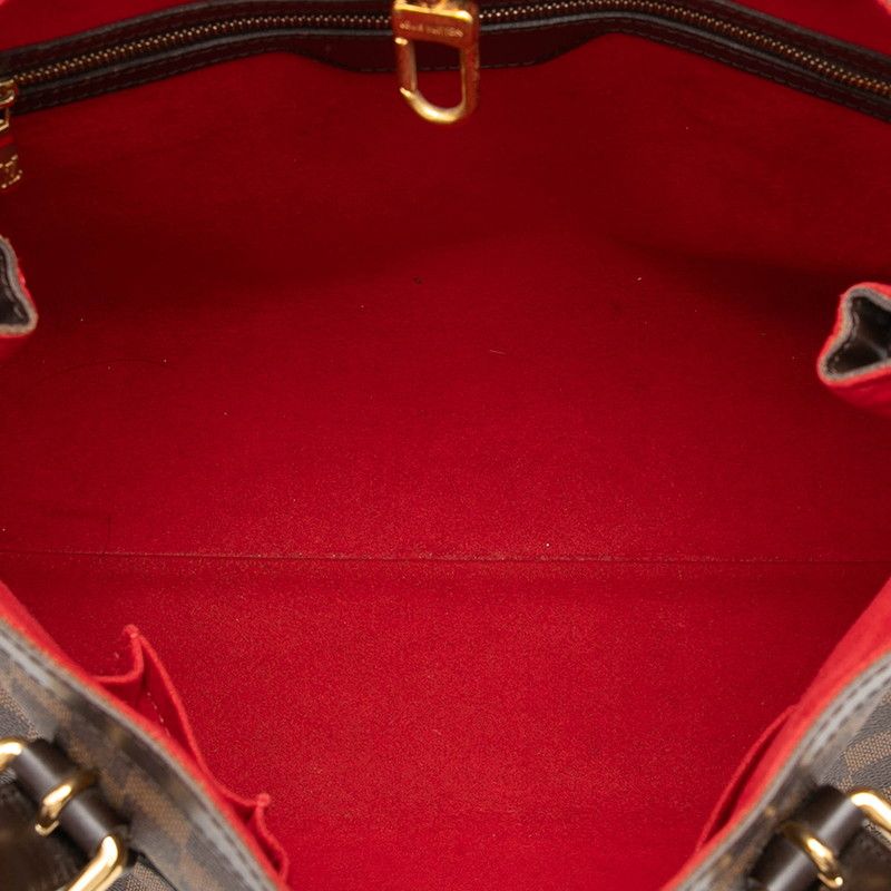 Louis Vuitton Damier Hampstead MM Tote Shoulder Bag Brown Leather — view 4
