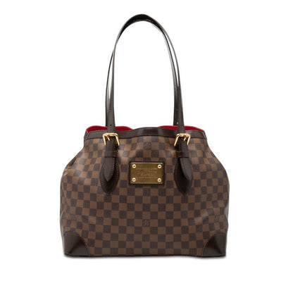 Louis Vuitton Damier Hampstead MM Tote Shoulder Bag Brown Leather