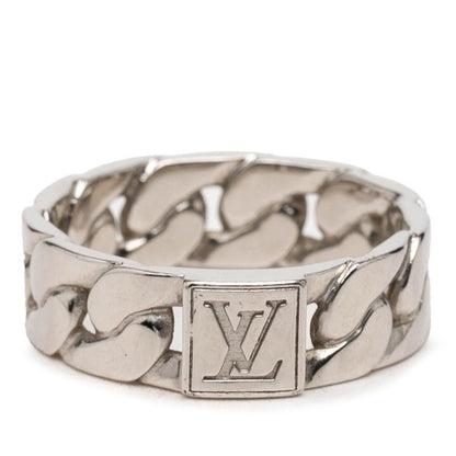 Louis Vuitton Mosaic Chain Ring L Silver Metal