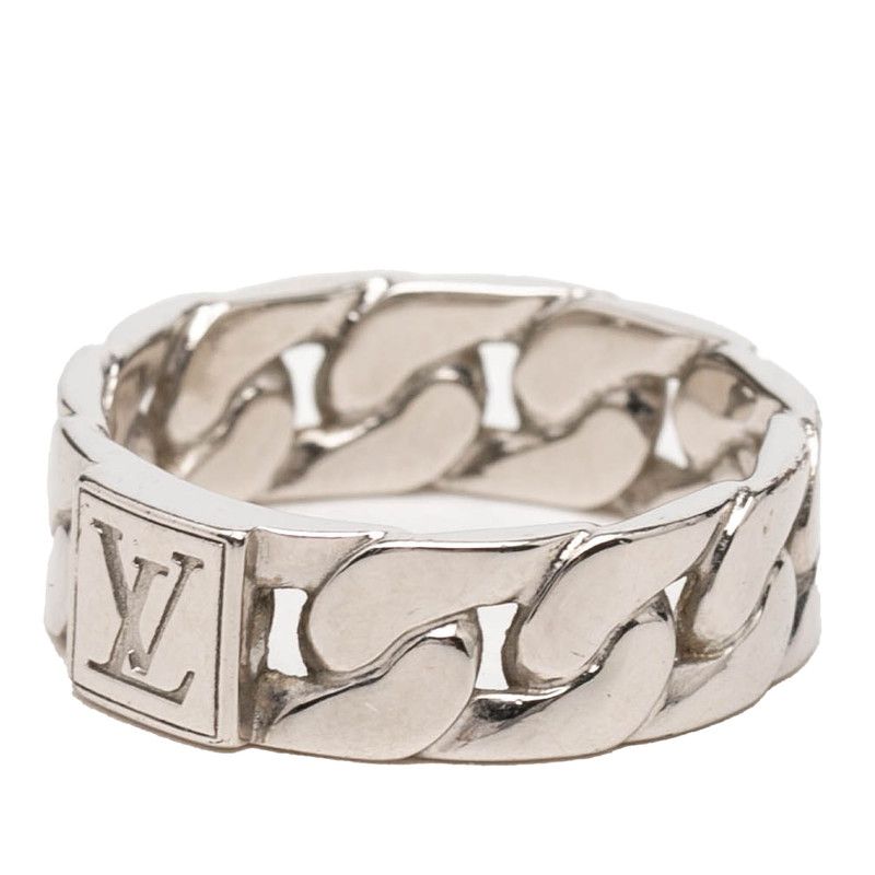 Louis Vuitton Mosaic Chain Ring L Silver Metal — view 2
