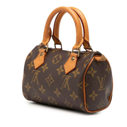 Louis Vuitton Monogram Mini Speedy Handbag Brown Leather — view 2
