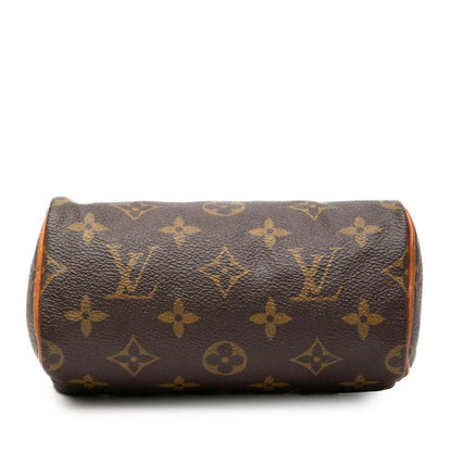 Louis Vuitton Monogram Mini Speedy Handbag Brown Leather — view 3