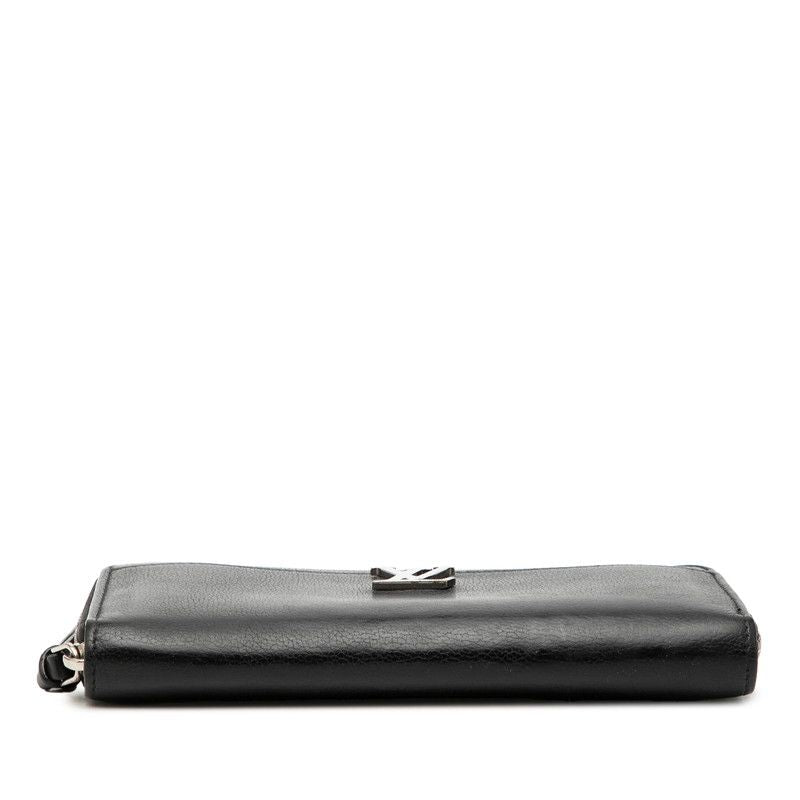 Louis Vuitton Zippy Lockme Zip Around Wallet Noir Black Leather — view 3