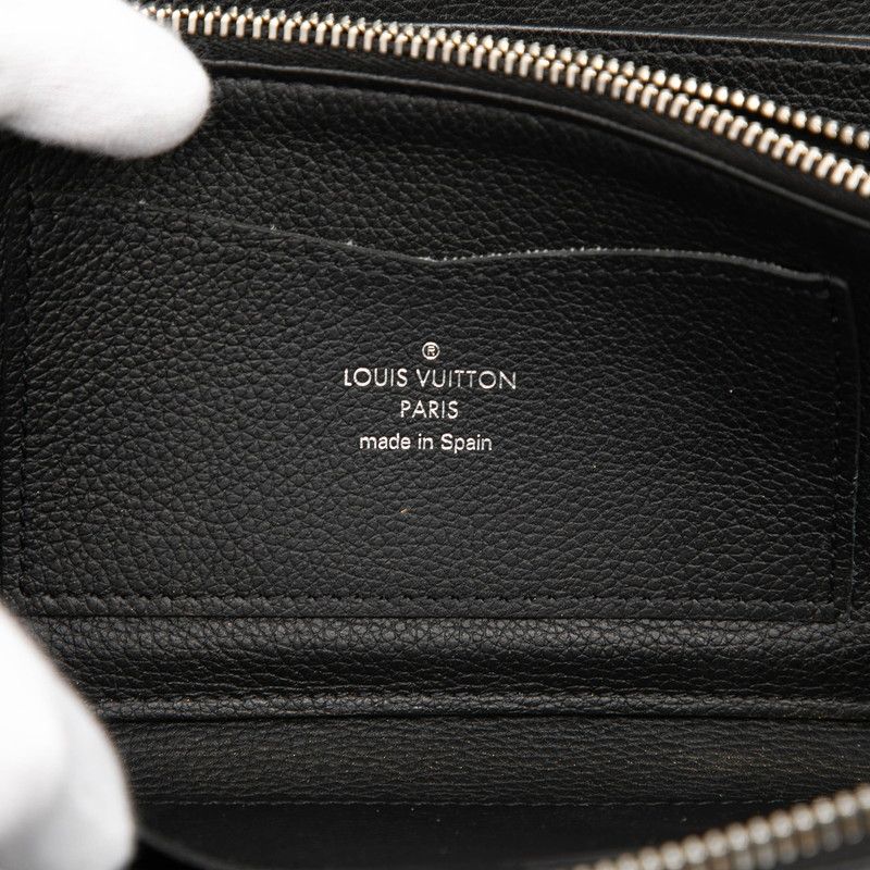 Louis Vuitton Zippy Lockme Zip Around Wallet Noir Black Leather — view 5