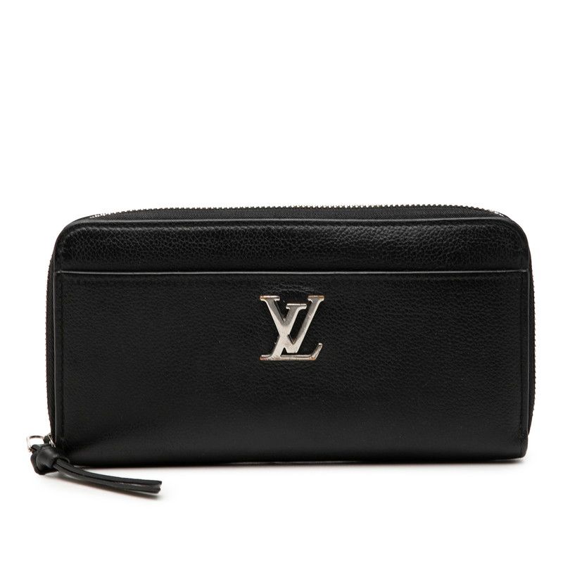 Louis Vuitton Zippy Lockme Zip Around Wallet Noir Black Leather