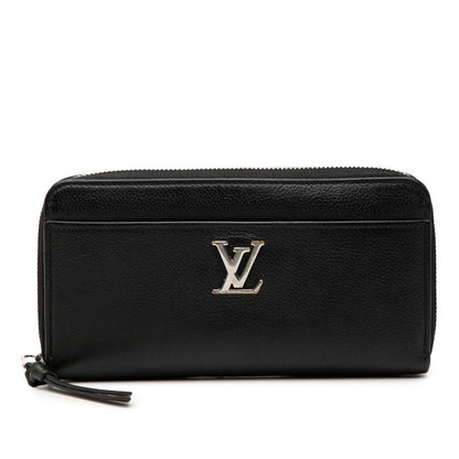 Louis Vuitton Zippy Lockme Zip Around Wallet Noir Black Leather