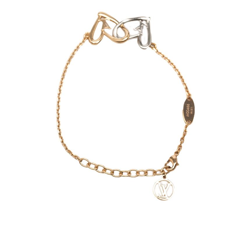 Louis Vuitton Bracelet Heart Foreign Love Gold Silver Plated Metal — view 3