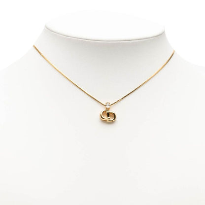 Dior CD Logo Pendant Gold Plated Rhinestone — view 5