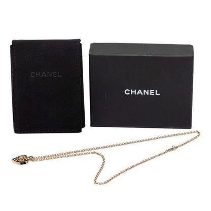 Chanel Heart CC Logo Chain Pendant Silver Metal — view 5