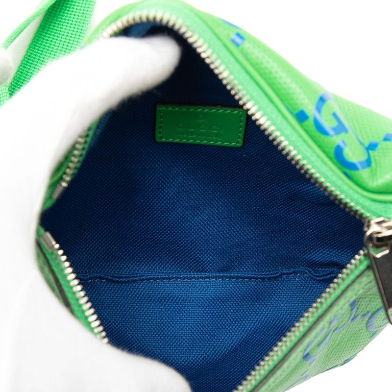 Gucci GG Embossed Waist Bag Green Blue Leather — view 4