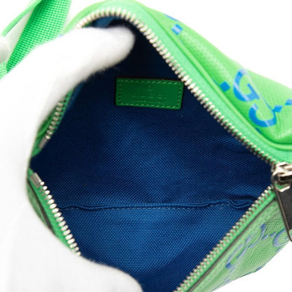 Gucci GG Embossed Waist Bag Green Blue Leather — view 4