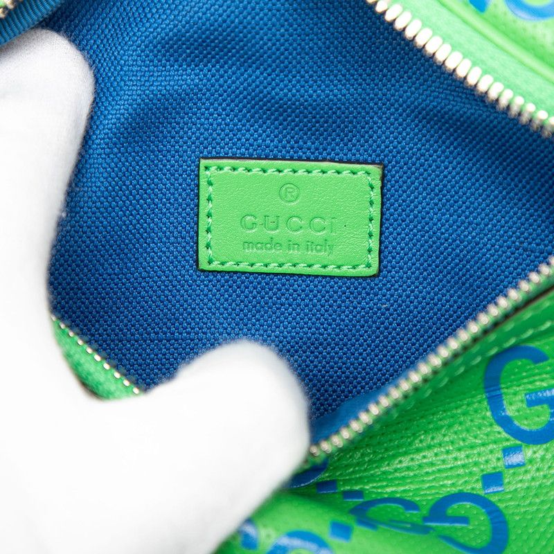 Gucci GG Embossed Waist Bag Green Blue Leather — view 5