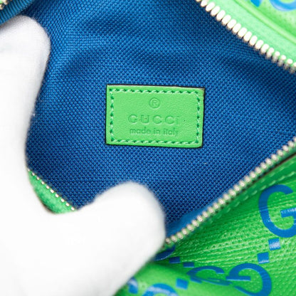 Gucci GG Embossed Waist Bag Green Blue Leather — view 5