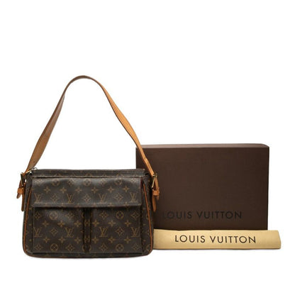 Louis Vuitton Monogram Viva Cite GM Shoulder Bag Brown Leather — view 7