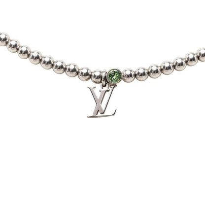 Louis Vuitton Nanobeads Chain Pendant Silver Crystal Metal