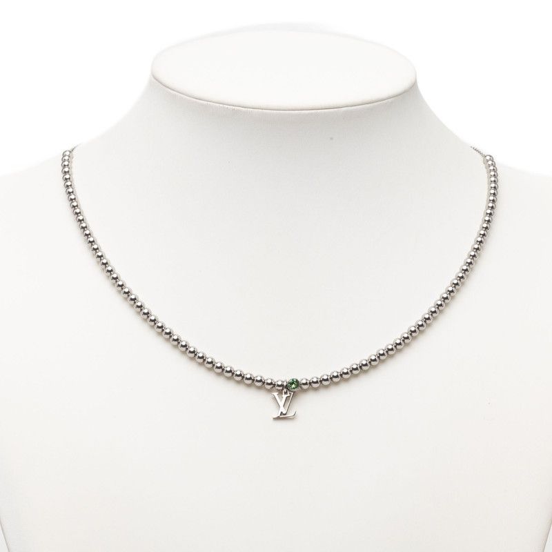 Louis Vuitton Nanobeads Chain Pendant Silver Crystal Metal — view 5