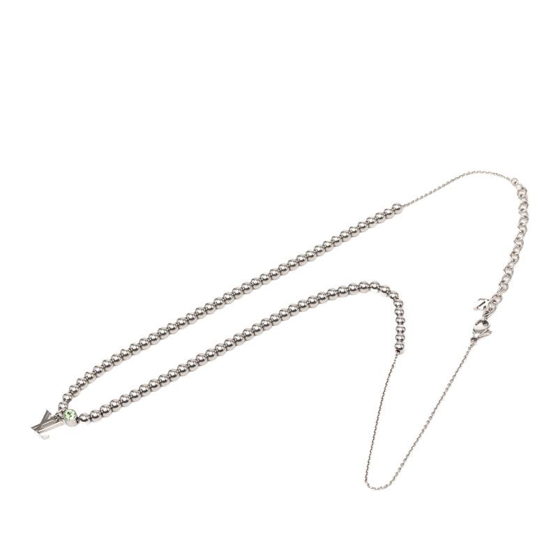 Louis Vuitton Nanobeads Chain Pendant Silver Crystal Metal — view 4