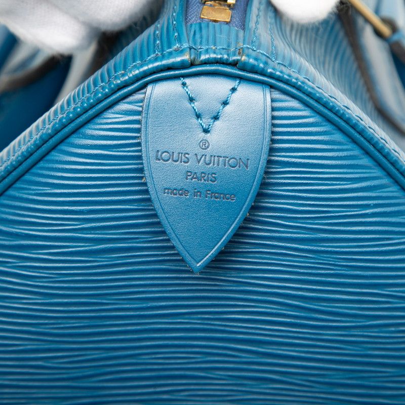 Louis Vuitton Epi Speedy 25 Mini Boston Bag Toledo Blue Leather — view 5
