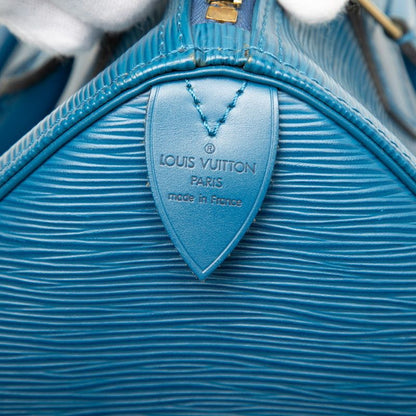 Louis Vuitton Epi Speedy 25 Mini Boston Bag Toledo Blue Leather — view 5