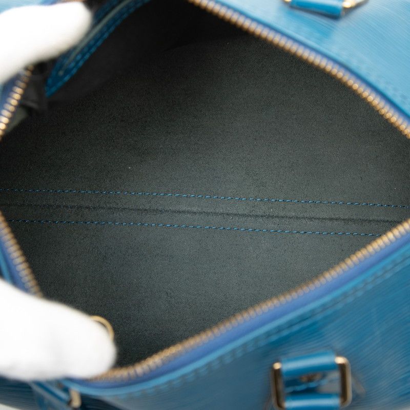 Louis Vuitton Epi Speedy 25 Mini Boston Bag Toledo Blue Leather — view 4