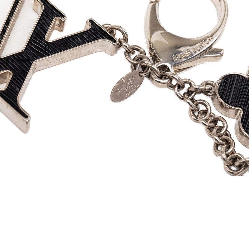 Louis Vuitton Monogram Epi Bijou Sac Fleur de Key Holder Charm Silver Black — view 3