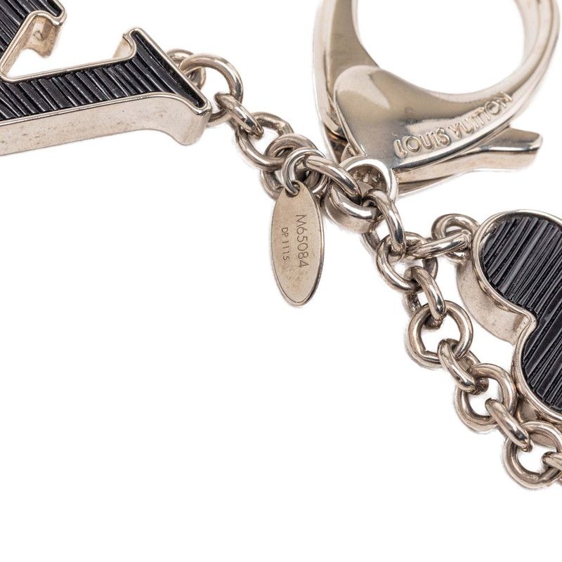 Louis Vuitton Monogram Epi Bijou Sac Fleur de Key Holder Charm Silver Black — view 4