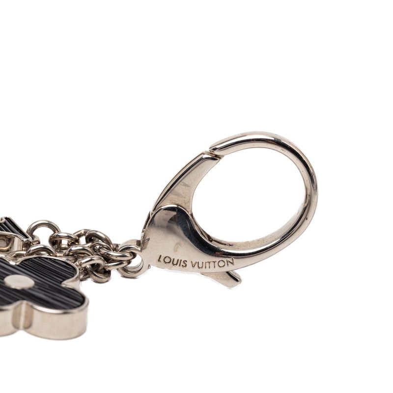 Louis Vuitton Monogram Epi Bijou Sac Fleur de Key Holder Charm Silver Black — view 5