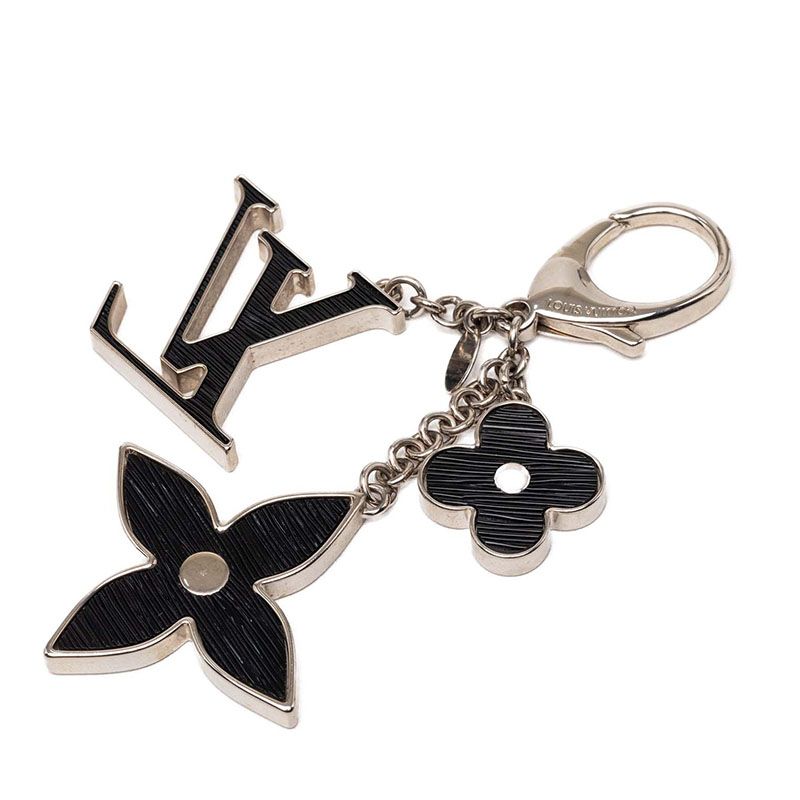 Louis Vuitton Monogram Epi Bijou Sac Fleur de Key Holder Charm Silver Black — view 2