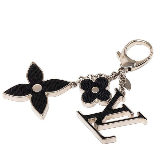Louis Vuitton Monogram Epi Bijou Sac Fleur de Key Holder Charm Silver Black