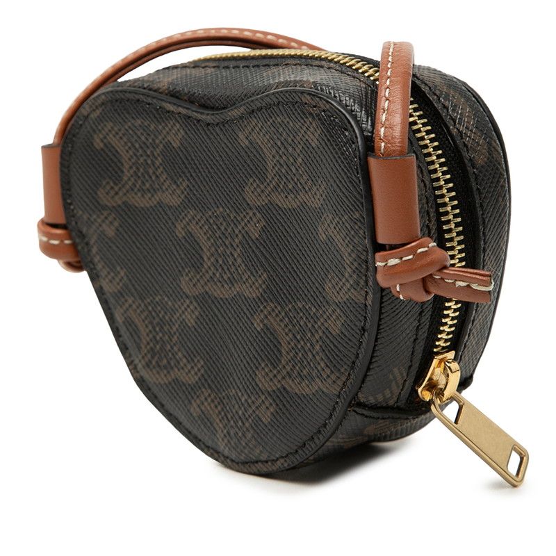 Celine Micro Heart Crossbody Shoulder Pochette Pouch Brown — view 2