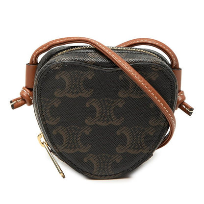 Celine Micro Heart Crossbody Shoulder Pochette Pouch Brown