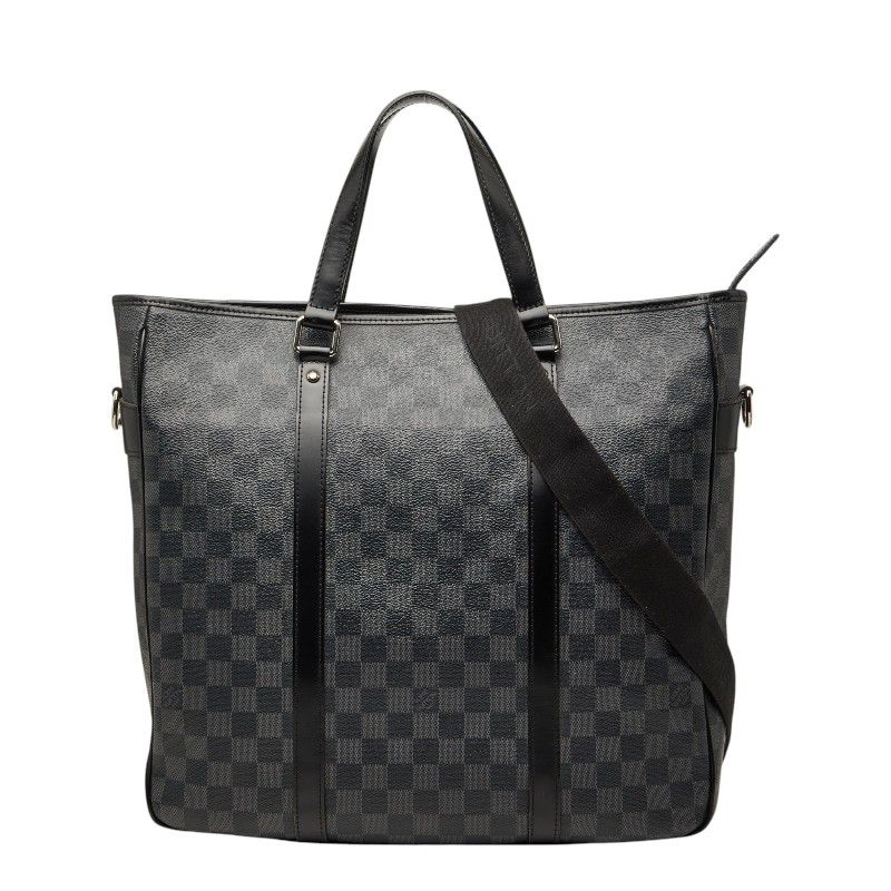 Louis Vuitton Damier Graphite Tadao Tote Shoulder Bag 2-Way Black Gray Leather