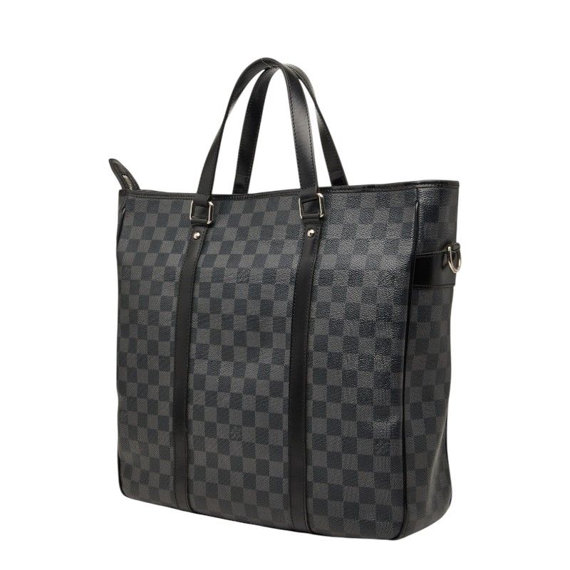 Louis Vuitton Damier Graphite Tadao Tote Shoulder Bag 2-Way Black Gray Leather — view 2