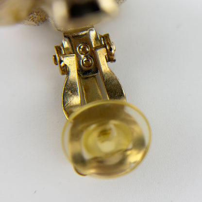 Chanel CC Logo Flower Motif Earrings Gold Vintage — view 4