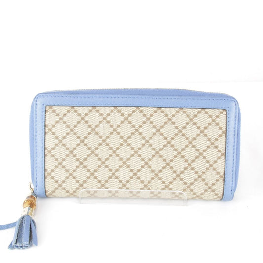 Gucci Wallet Canvas Leather Blue