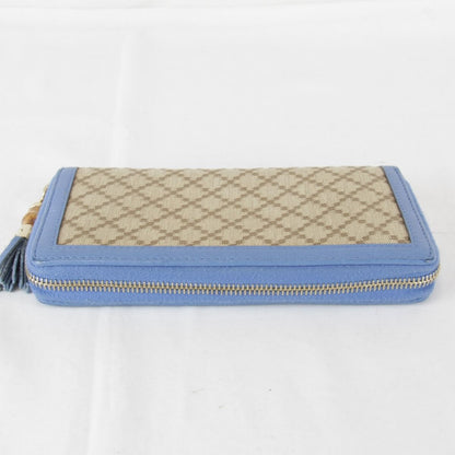 Gucci Wallet Canvas Leather Blue — view 8