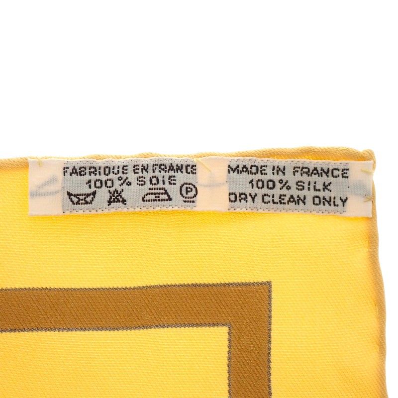 Hermes Carre 90 Casse Noisette Nutcracker Scarf Silk Yellow Squirrel Animal — view 6