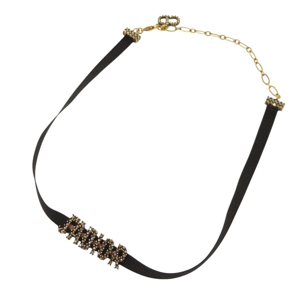 Dior J'adior Velour Stone Black Choker Necklace