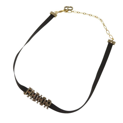 Dior J'adior Velour Stone Black Choker Necklace