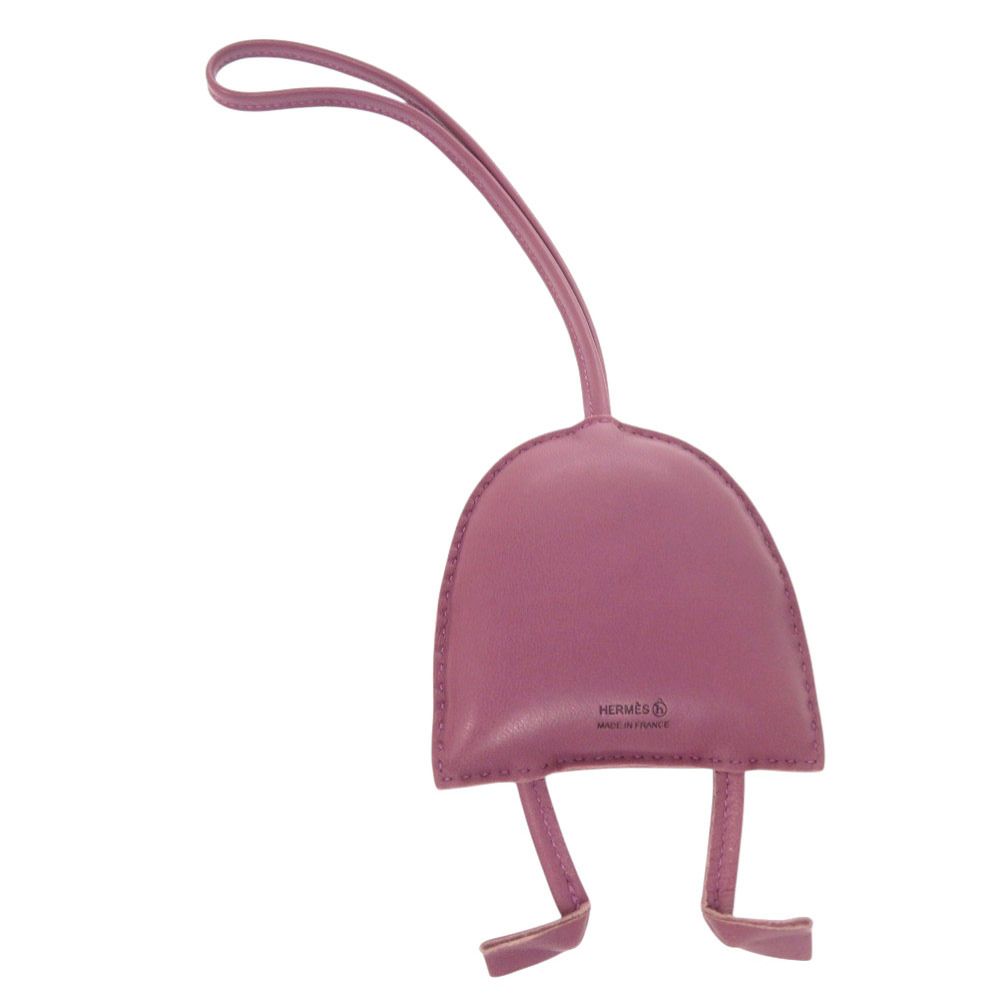 Hermes Owl Petit Ash Agneau Milo Purple Bag Charm — view 3