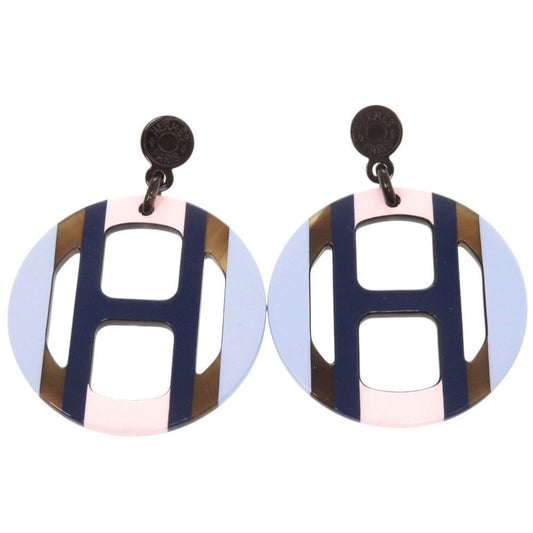Hermes Equipe Buffalo Horn Lacquer Earrings