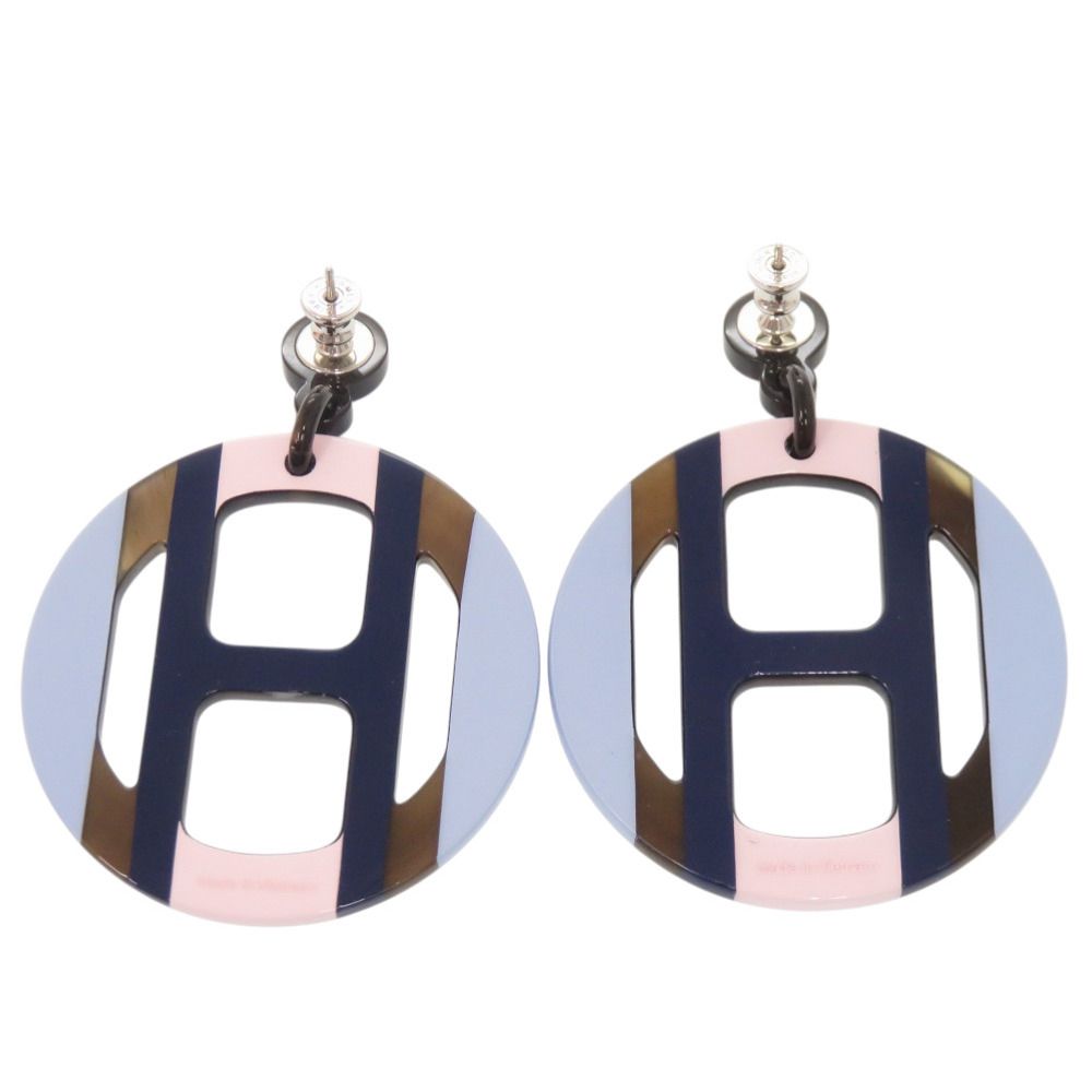Hermes Equipe Buffalo Horn Lacquer Earrings — view 2