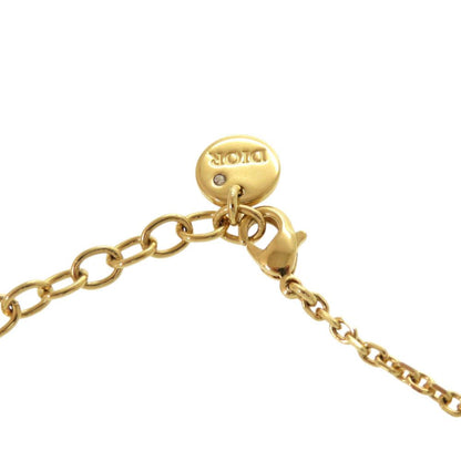 Dior CD Logo Stone Metal Gold Necklace — view 3