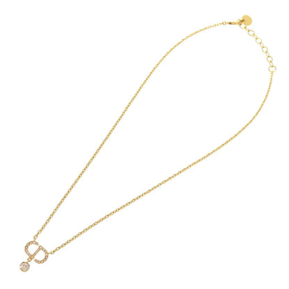 Dior CD Logo Stone Metal Gold Necklace — view 2