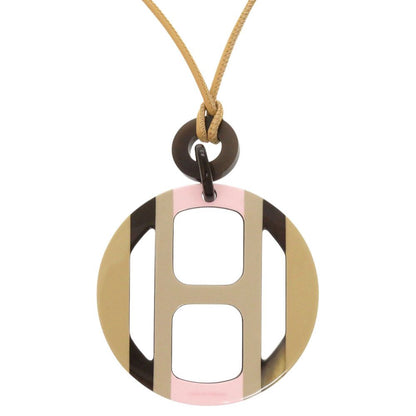Hermes Equipe Buffalo Horn Beige Pink Black Necklace — view 3