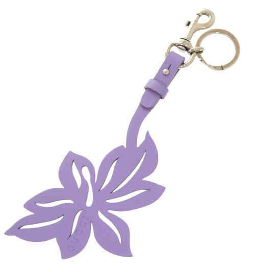 Gucci Flower Motif Leather Purple Key Holder