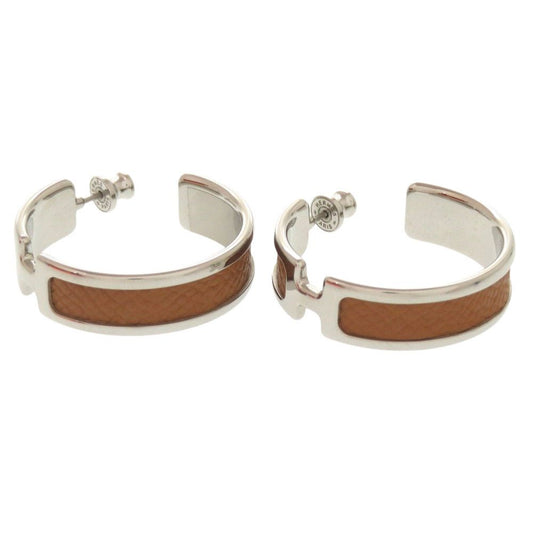 Hermes Olympe Veau Epsom Gold Silver Earrings