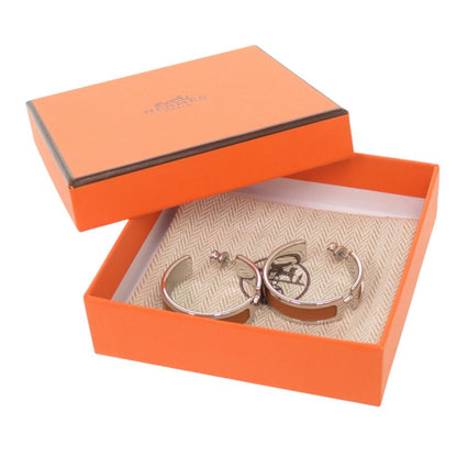 Hermes Olympe Veau Epsom Gold Silver Earrings — view 2